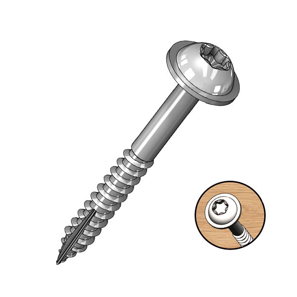 25mm (1") #6 Fine Thread Pocket Hole Screws - Square Drive, Cheese Head